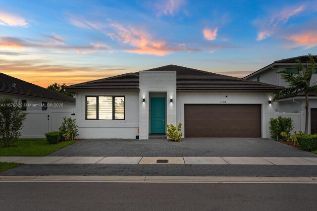 view of front of house featuring a garage