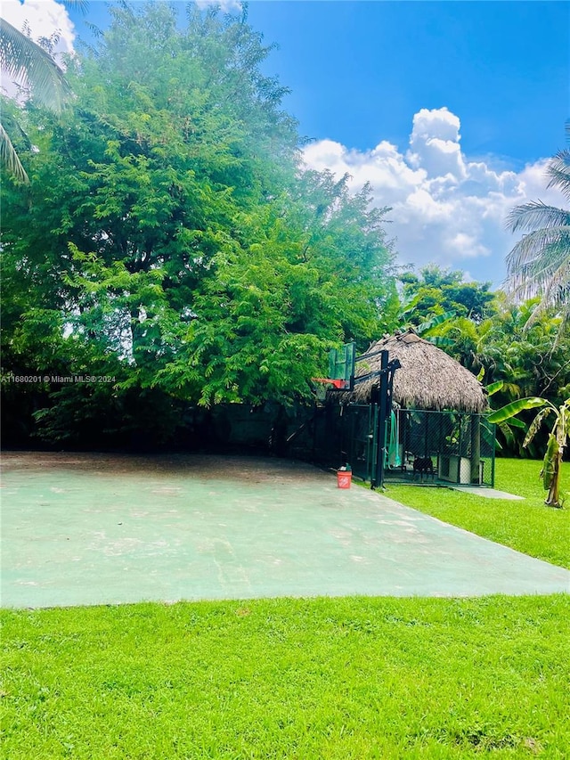 view of yard with a gazebo