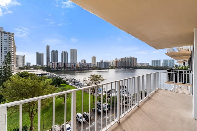 balcony with a water view