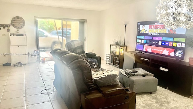 view of tiled living room