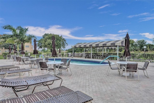 view of pool with a patio