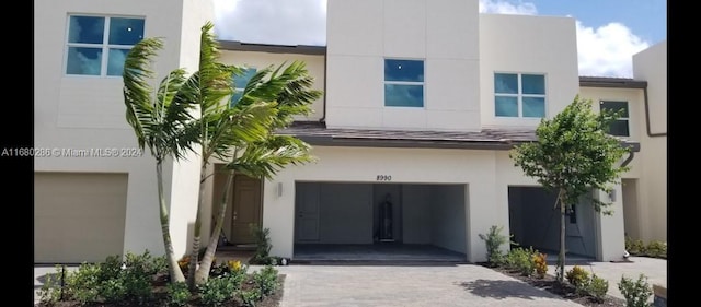 exterior space featuring a garage