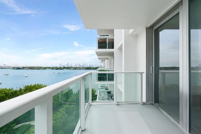 balcony with a water view