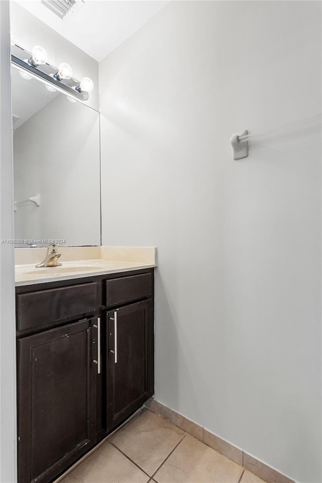 bathroom featuring vanity and tile patterned flooring