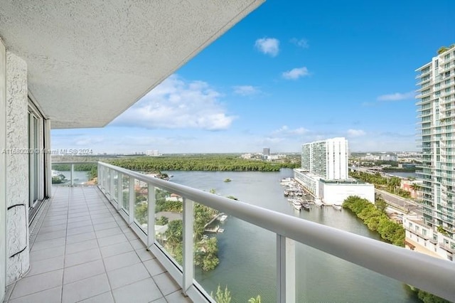 balcony with a water view