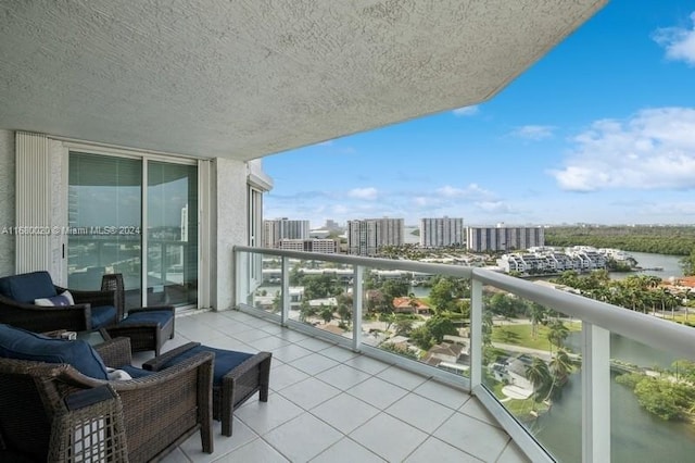 balcony with a water view