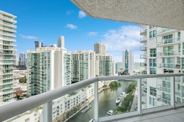 balcony with a water view