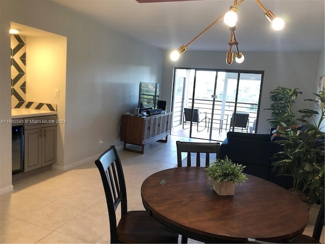 view of tiled dining room