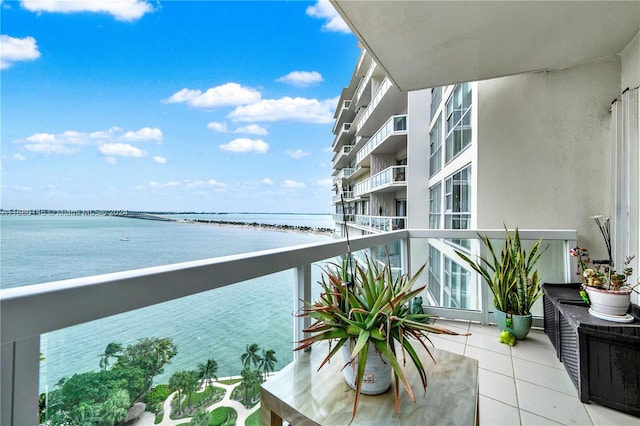 balcony with a water view