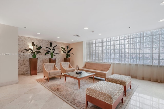 6767 Collins Ave Unit 602, Miami Beach, FL 33141 - tiled living room with recessed lighting