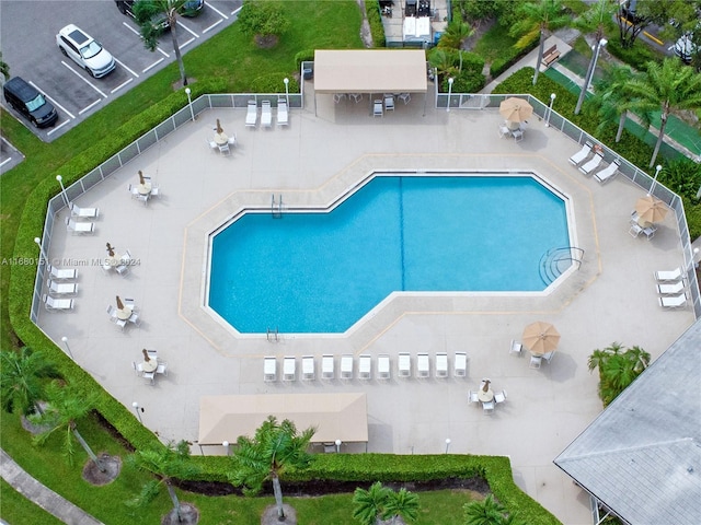 view of pool featuring a patio area