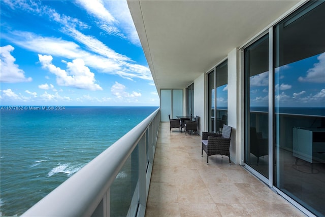 balcony with a water view