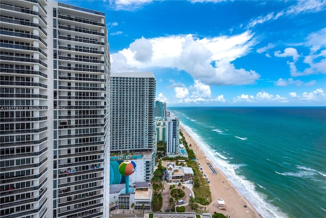 water view with a view of the beach