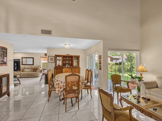 view of tiled dining room