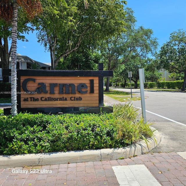 view of community sign