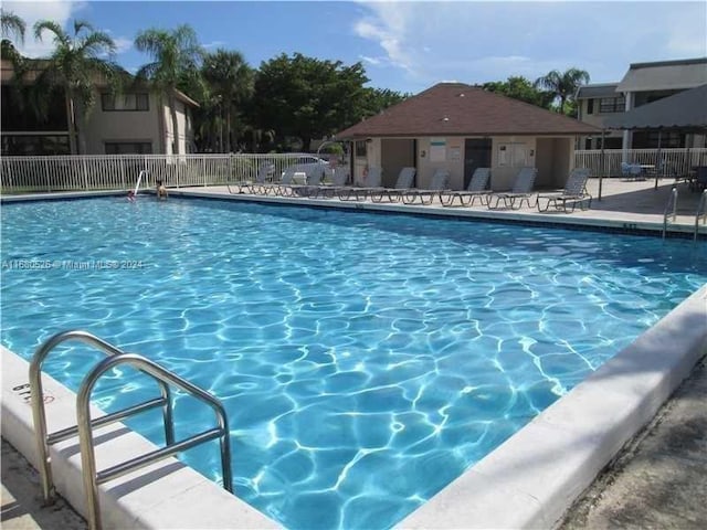 view of pool featuring a patio