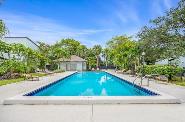 view of pool featuring a patio area