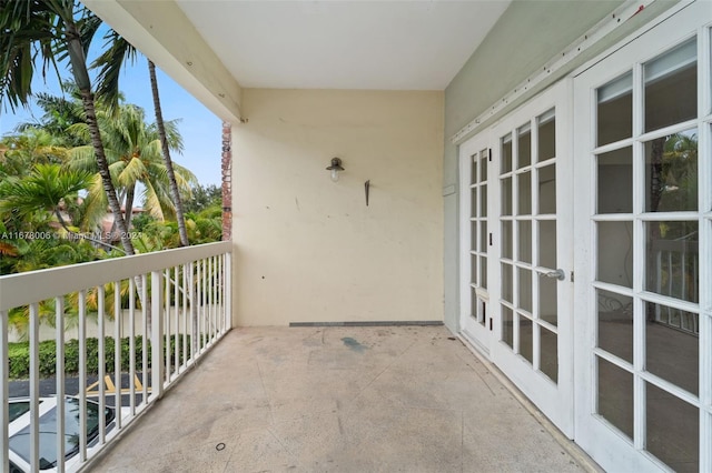 balcony with french doors