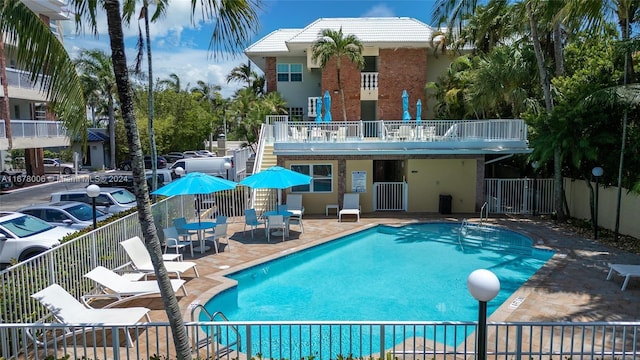 view of pool with a patio