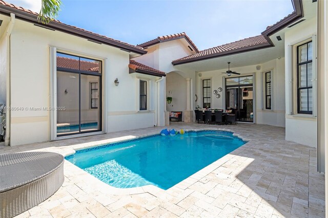 2294 SW 195th Ave, Miramar, FL 33029 - outdoor pool with a patio area and ceiling fan