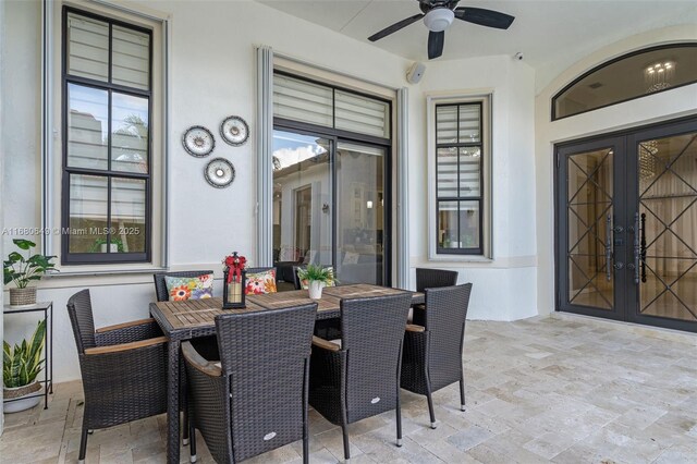 2294 SW 195th Ave, Miramar, FL 33029 - view of patio / terrace featuring french doors and ceiling fan