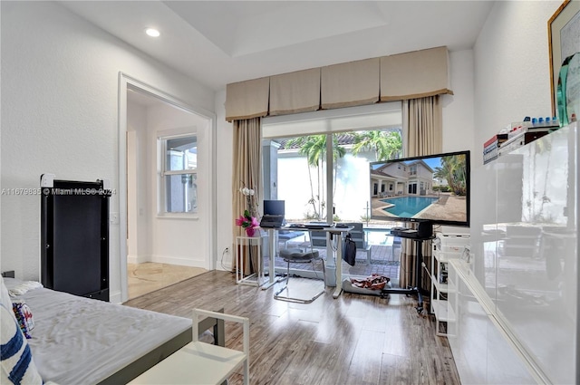 bedroom featuring light hardwood / wood-style flooring