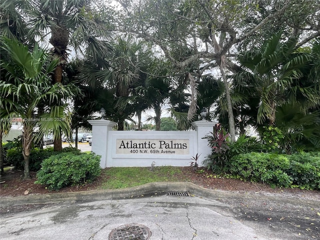 view of community sign