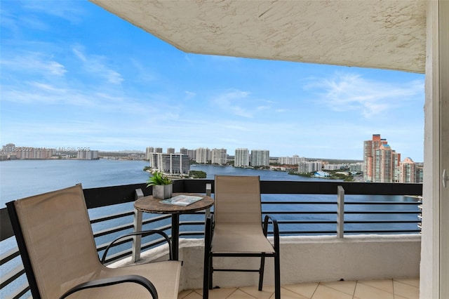 balcony with a water view