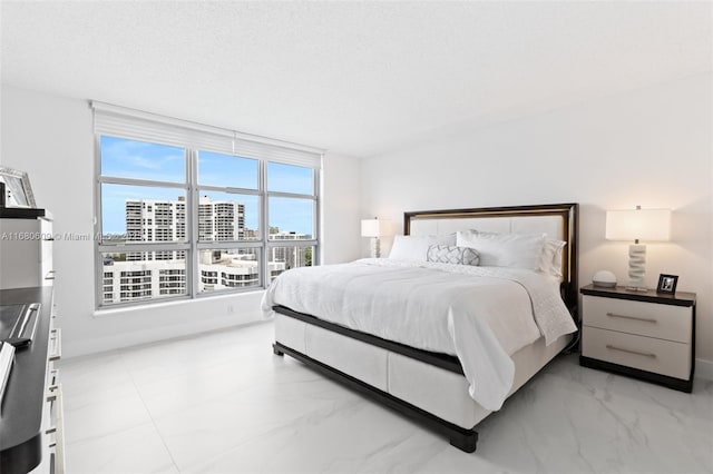 bedroom with a textured ceiling