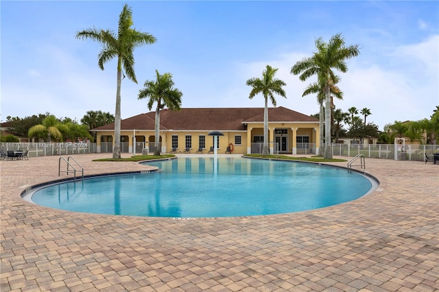 view of pool featuring a patio area