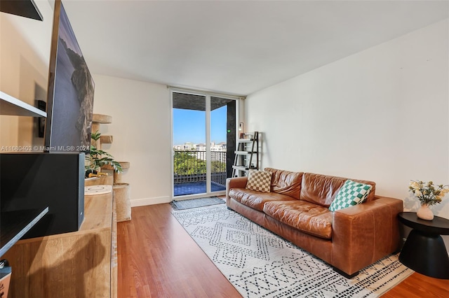 850 N Miami Ave Unit W-906, Miami, FL 33136 - living room with wood finished floors and baseboards