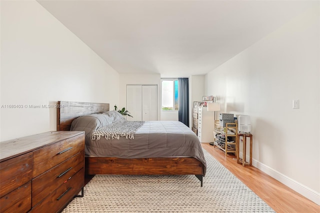 850 N Miami Ave Unit W-906, Miami, FL 33136 - bedroom featuring light wood-style flooring and a closet