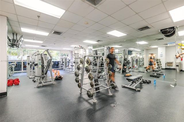 850 N Miami Ave Unit W-906, Miami, FL 33136 - gym with a paneled ceiling