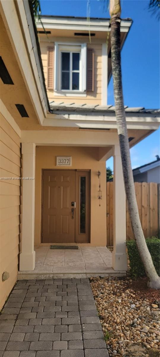 view of doorway to property