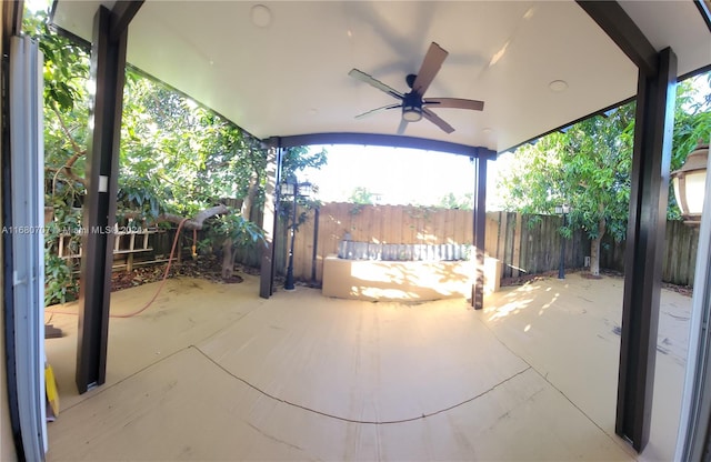 view of patio with ceiling fan