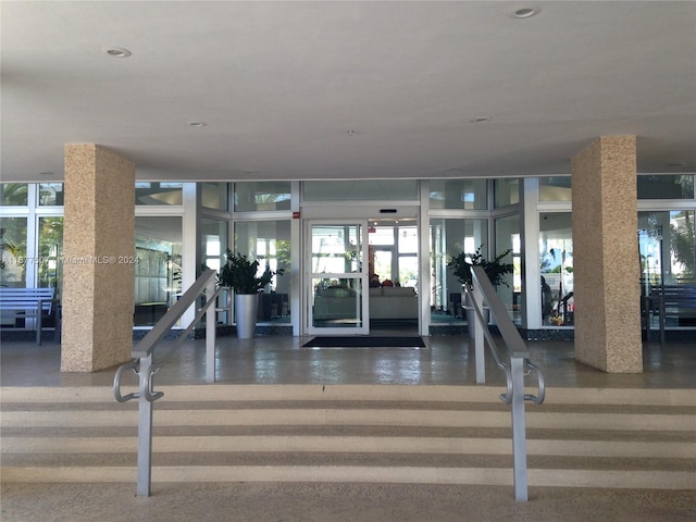 exercise room with carpet