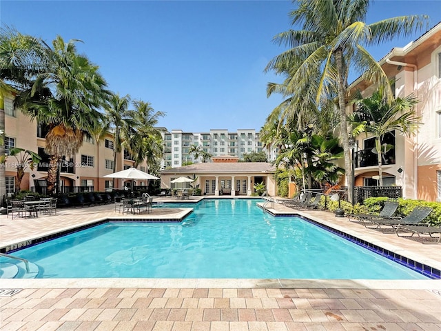 view of pool with a patio area