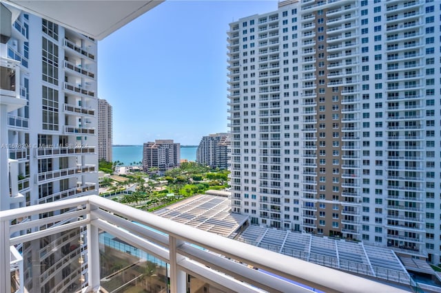 balcony with a water view