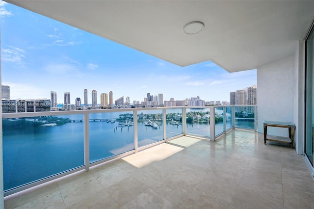 balcony with a water view