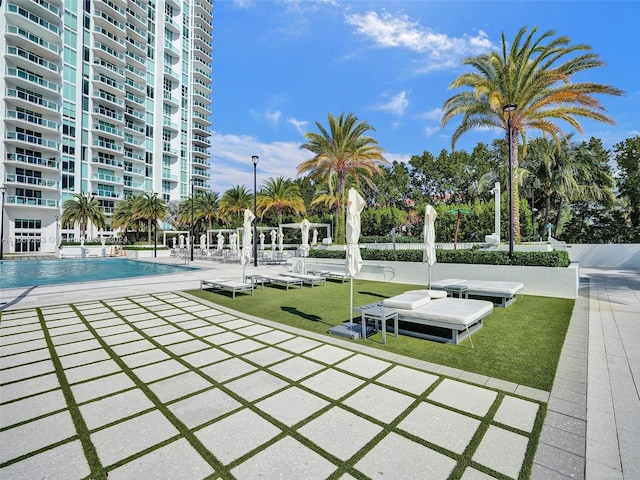 view of pool with a patio