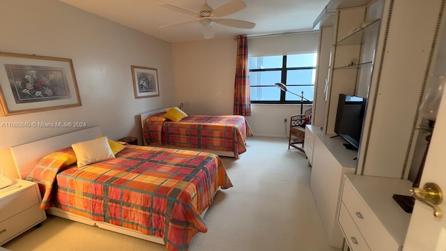 bedroom featuring ceiling fan