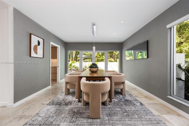 dining space featuring plenty of natural light