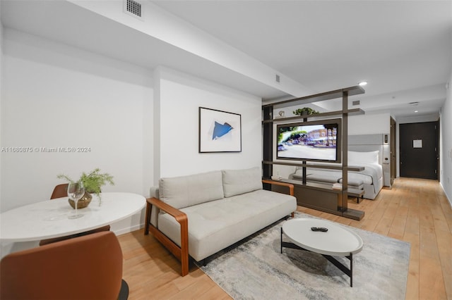 living room featuring light hardwood / wood-style floors