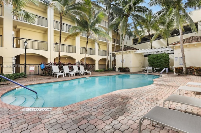 view of pool with a patio