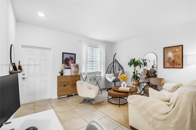 living room with light hardwood / wood-style floors