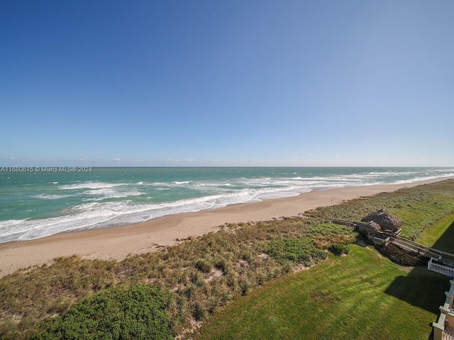 view of water feature featuring a view of the beach