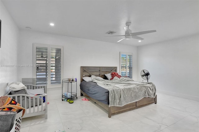 bedroom with ceiling fan