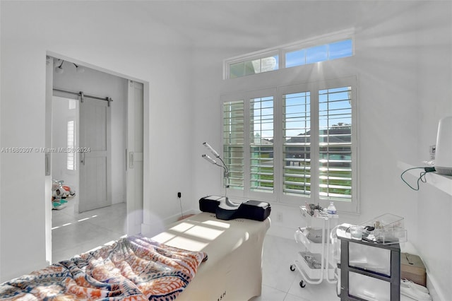 bathroom with tile patterned floors