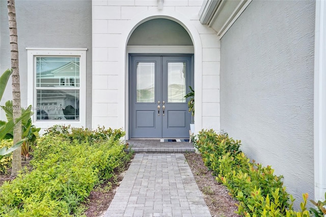 entrance to property with french doors