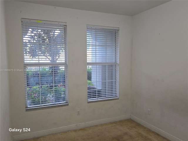 carpeted empty room with a healthy amount of sunlight